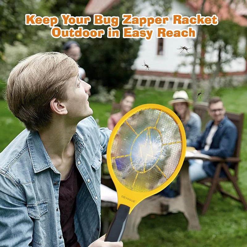 DeVogue ® Electric Fly Swatter Bug Zapper Battery Operated Flies Killer Indoor & Outdoor Pest Control Mosquito Zapper and Insect Catcher Racket - Image 4